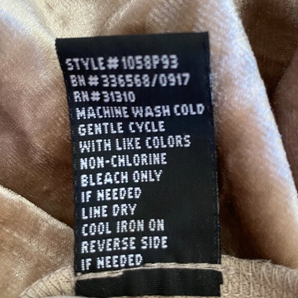 A Byer Y2K Crushed Velvet Tank Top Rose Gold Scallop Going Out Coquette Indie -S - Picture 13 of 13